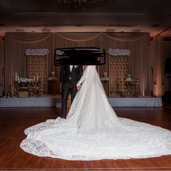 Custom made wedding dress, size 8 bought for $6000, selling for $3000 OBO. - Picture 1 of 3